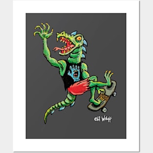 skateboard lizard Posters and Art